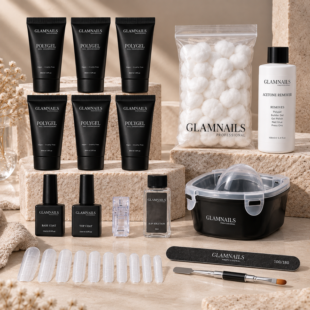 Polygel Starterset | 3+3 Gratis Kleuren Glamnailsprofessional