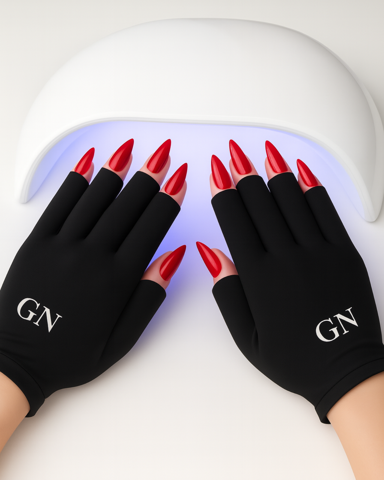 UV-Schutz Handschuhe Für Nageldesign – Fingerlos, Schwarz, Für Gel-Maniküre & Sonnenschutz